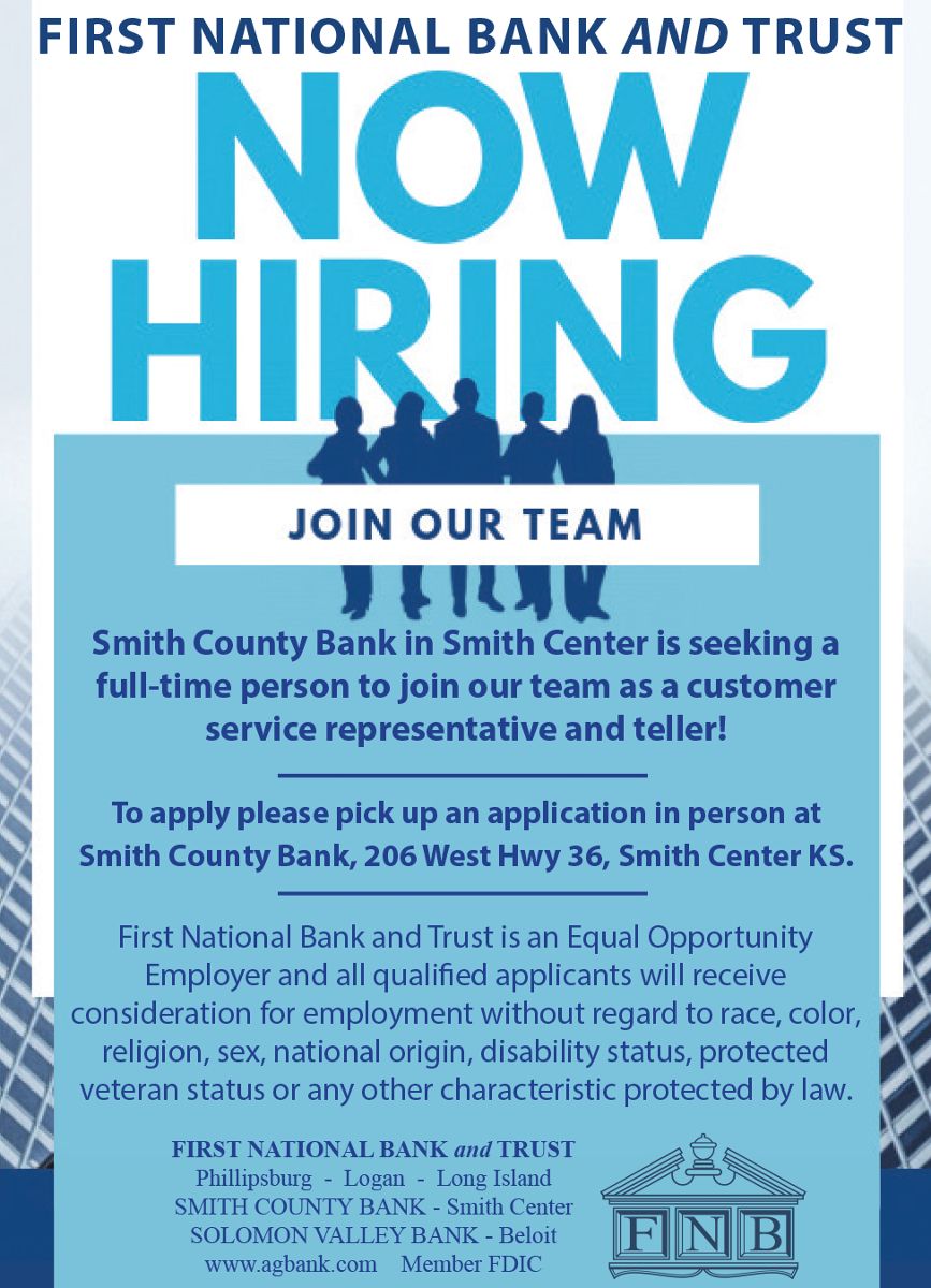 Job Contact - Full-Time Bank Teller | Smith County Bank